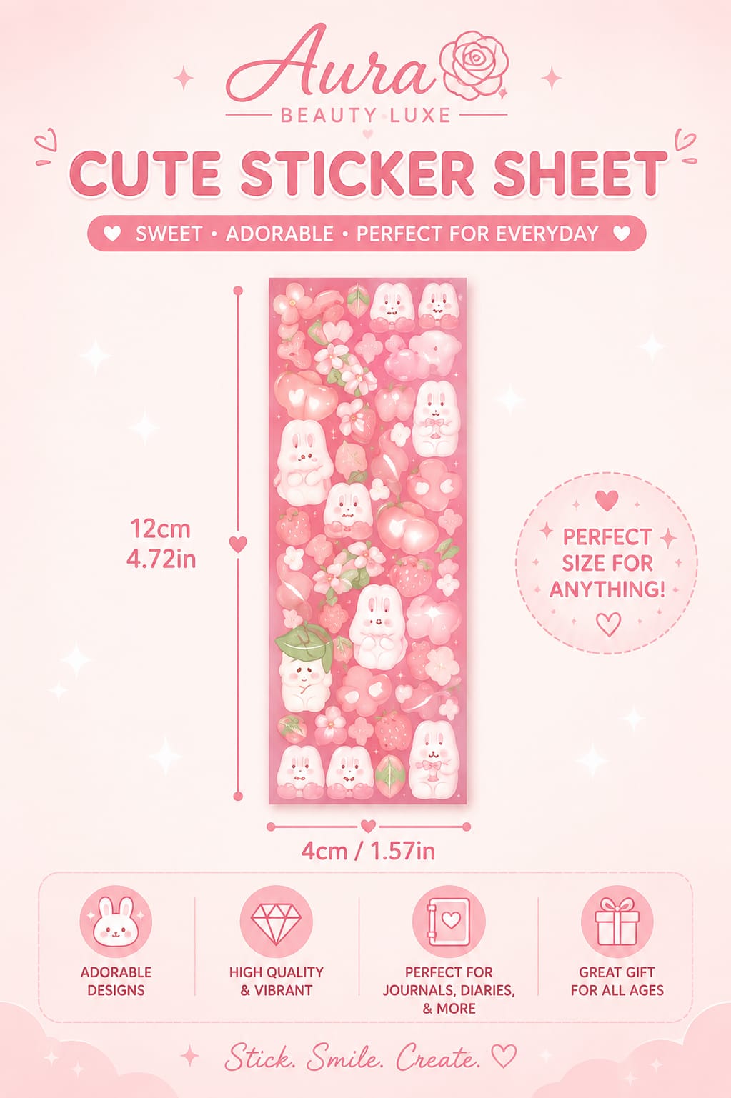 60PCS Cute Sticker Pack