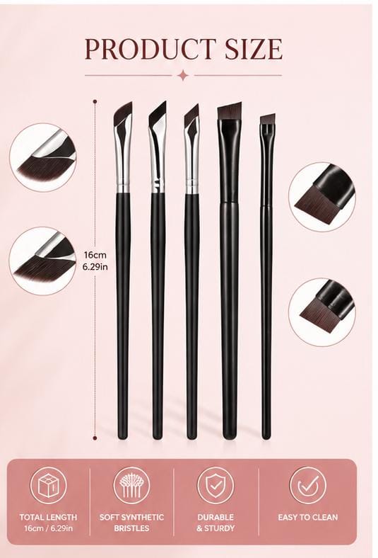 Aura Beauty Luxe 5-Piece Precision Angled Makeup Brush Set
