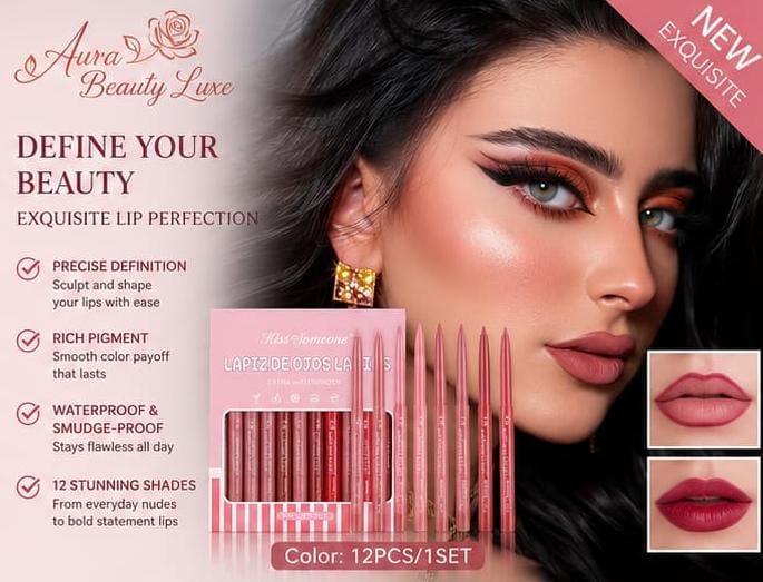 Exquisite Lip Liner Set – 12 Stunning Shades