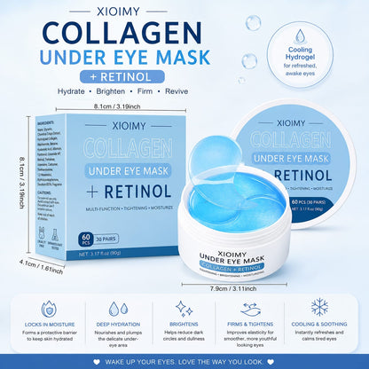 Xioimy Collagen + Retinol Under Eye Mask Hydrogel Patches 60pcs 30 pairs