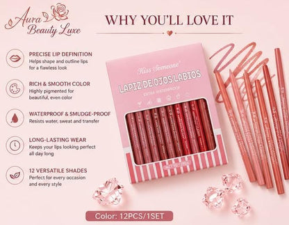Exquisite Lip Liner Set – 12 Stunning Shades