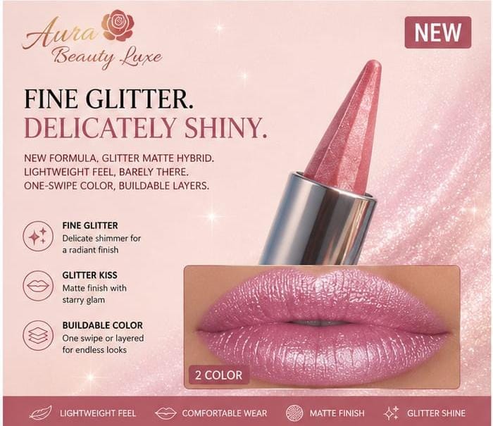 Fine Glitter Matte Lipstick