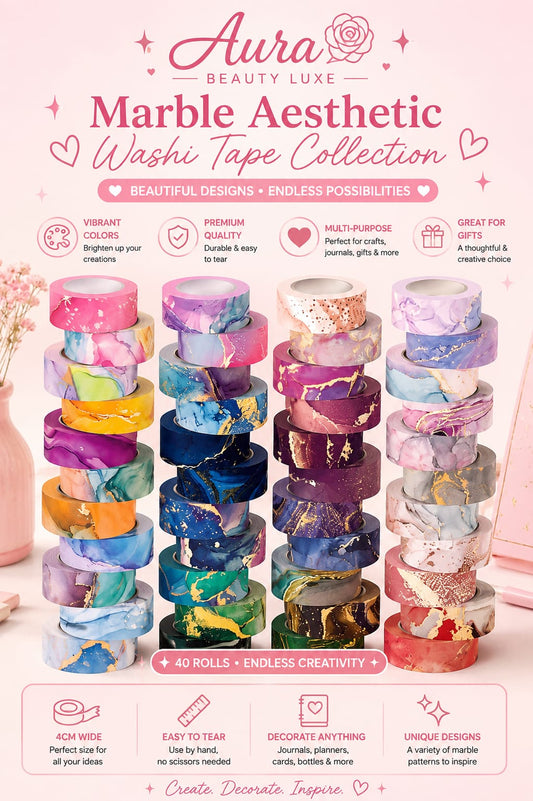 Marble Aesthetic Washi Tape Collection