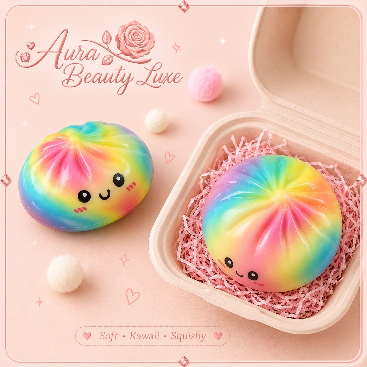 Rainbow Kawaii Dumpling Squishies