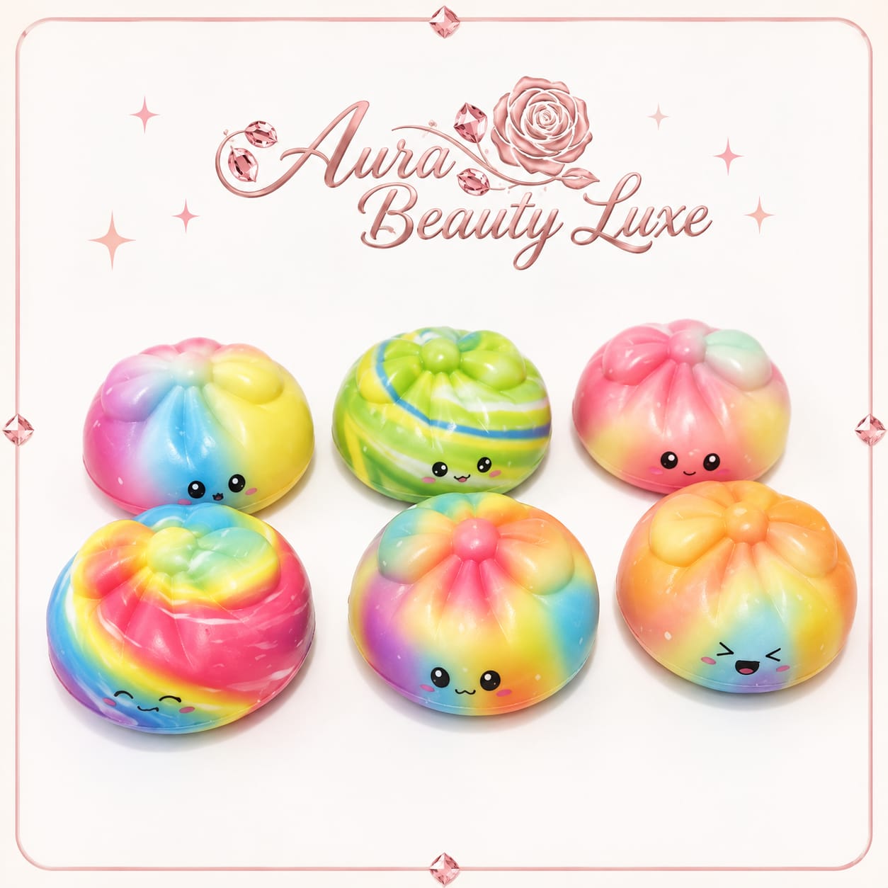 Rainbow Kawaii Dumpling Squishies