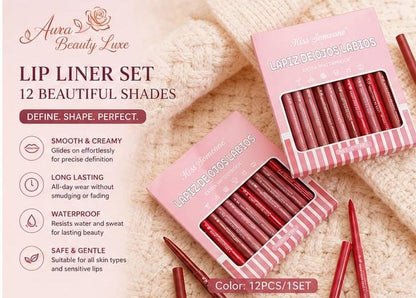 Exquisite Lip Liner Set – 12 Stunning Shades
