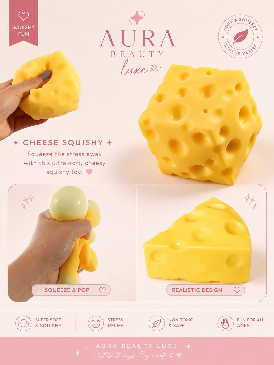 Cheese Squishy Stress Relief Toy