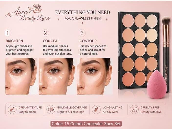 15-Shades Concealer & Contouring Set